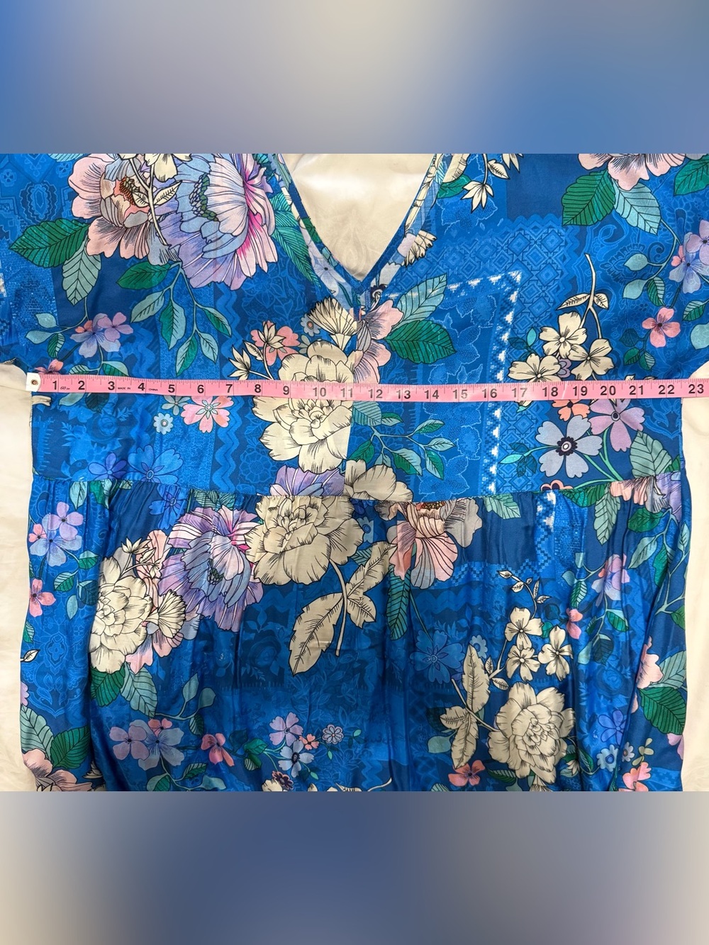Johnny Was Blue Floral Ruffled Swim Coverup - Picture 11 of 11